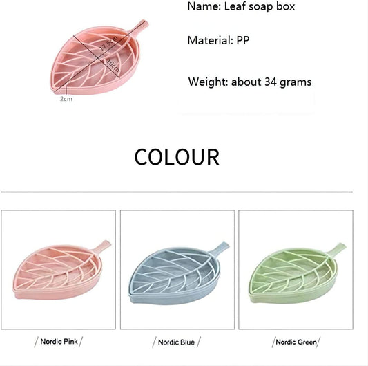 3 Color Pieces Leaf Shape Soap Dish