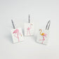 12Pcs Pink Flamingo Elegant Bird Rectangle Shower Curtain Hooks Rings 6 Types