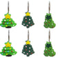 12pcs crochets de rideau de douche arbre de noël vert 3 type style de vacances