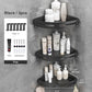 3 Pack - Black- Stainless Steel Floating Corner Shower Caddy Shelf with Hooks