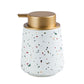 White Terrazzo Look Ceramic Soap Dispenser
