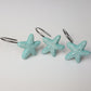 12Pcs Nautical Sea Creatures Teal Starfish Shower Curtain Hooks Rings