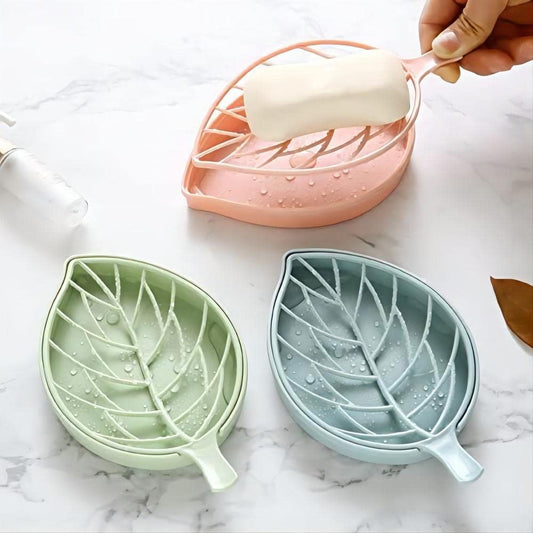 3 Color Pieces Leaf Shape Soap Dish