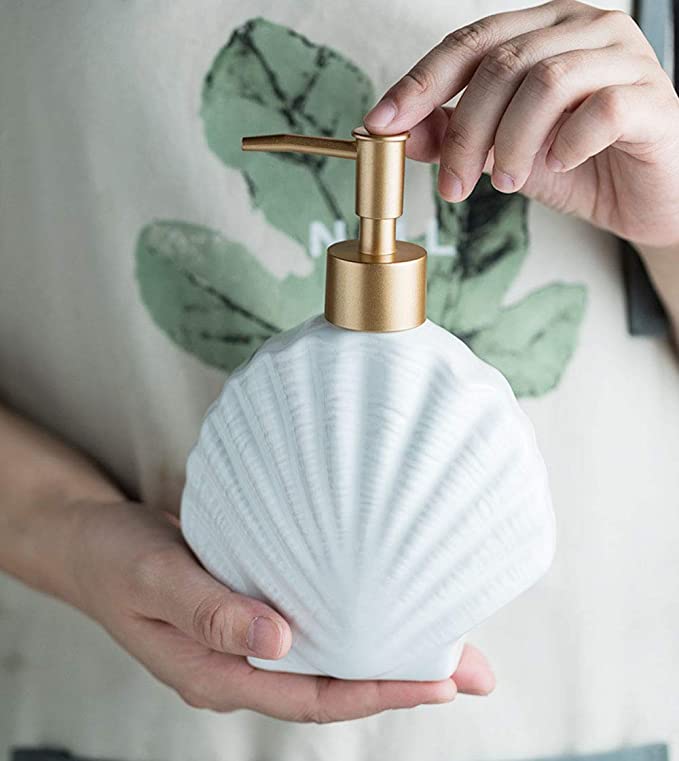 Seashell soap dispenser