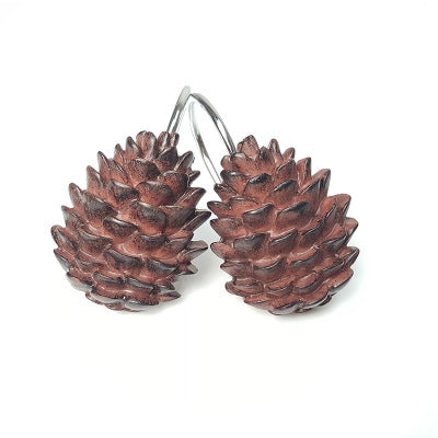 Brozon Finish Antique Resin Pinecone Shower Curtain Rings Hooks