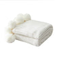 Coton Girly Pompoms Fringe solide hypoallergénique couverture de lancer