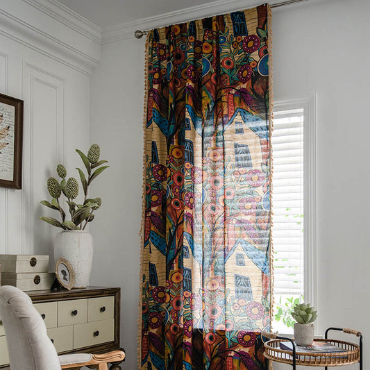 Farmhouse Country Moroccan Bohemian Blackout Curtain