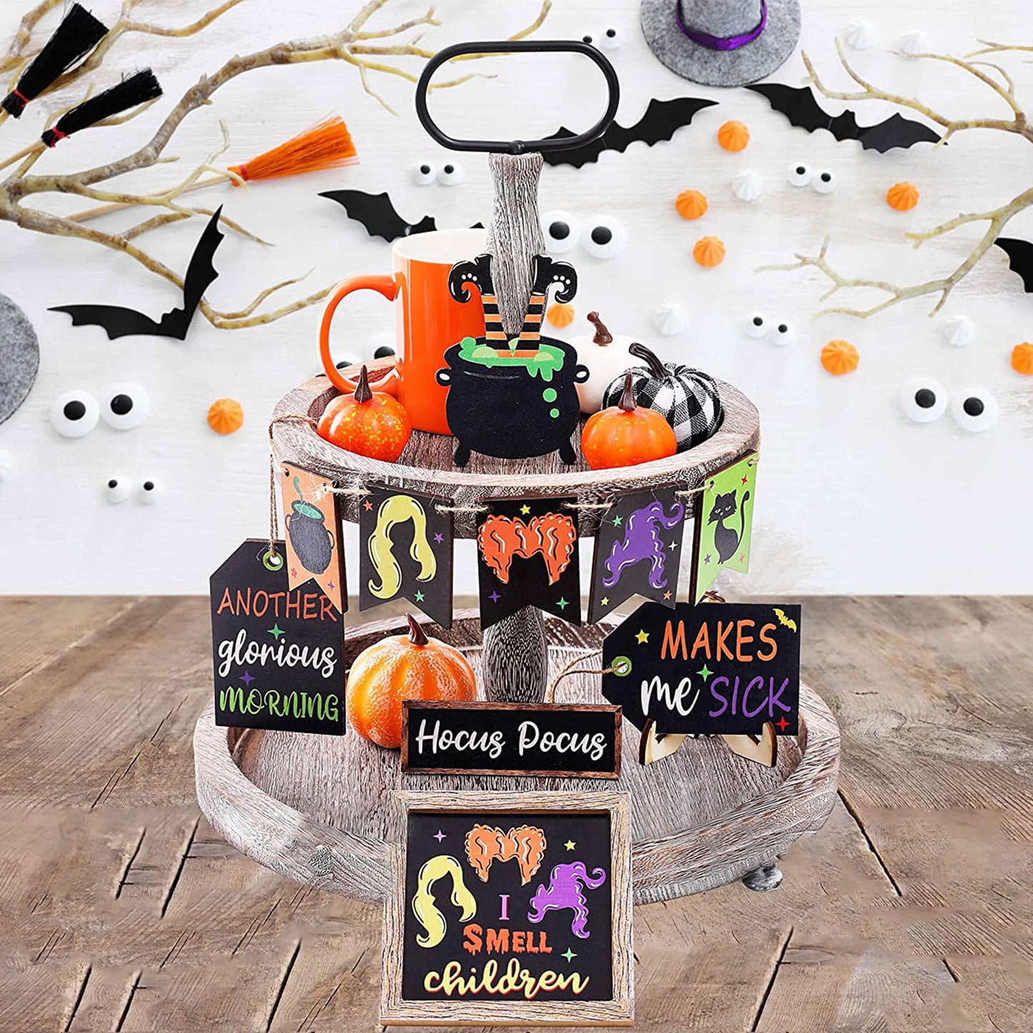 10 Pcs Halloween Tiered Tray Decor