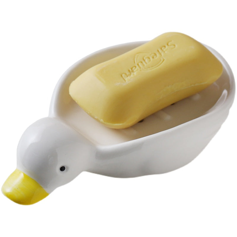 Cute Head Drain Duck Soap Dish