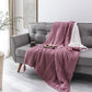 Solid Color Cable Knit Double Couche Sherpa Couch Jeter Couverture