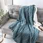 Solid Color Cable Knit Double Couche Sherpa Couch Jeter Couverture