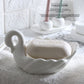 White Ceramic Swan Soap Dish